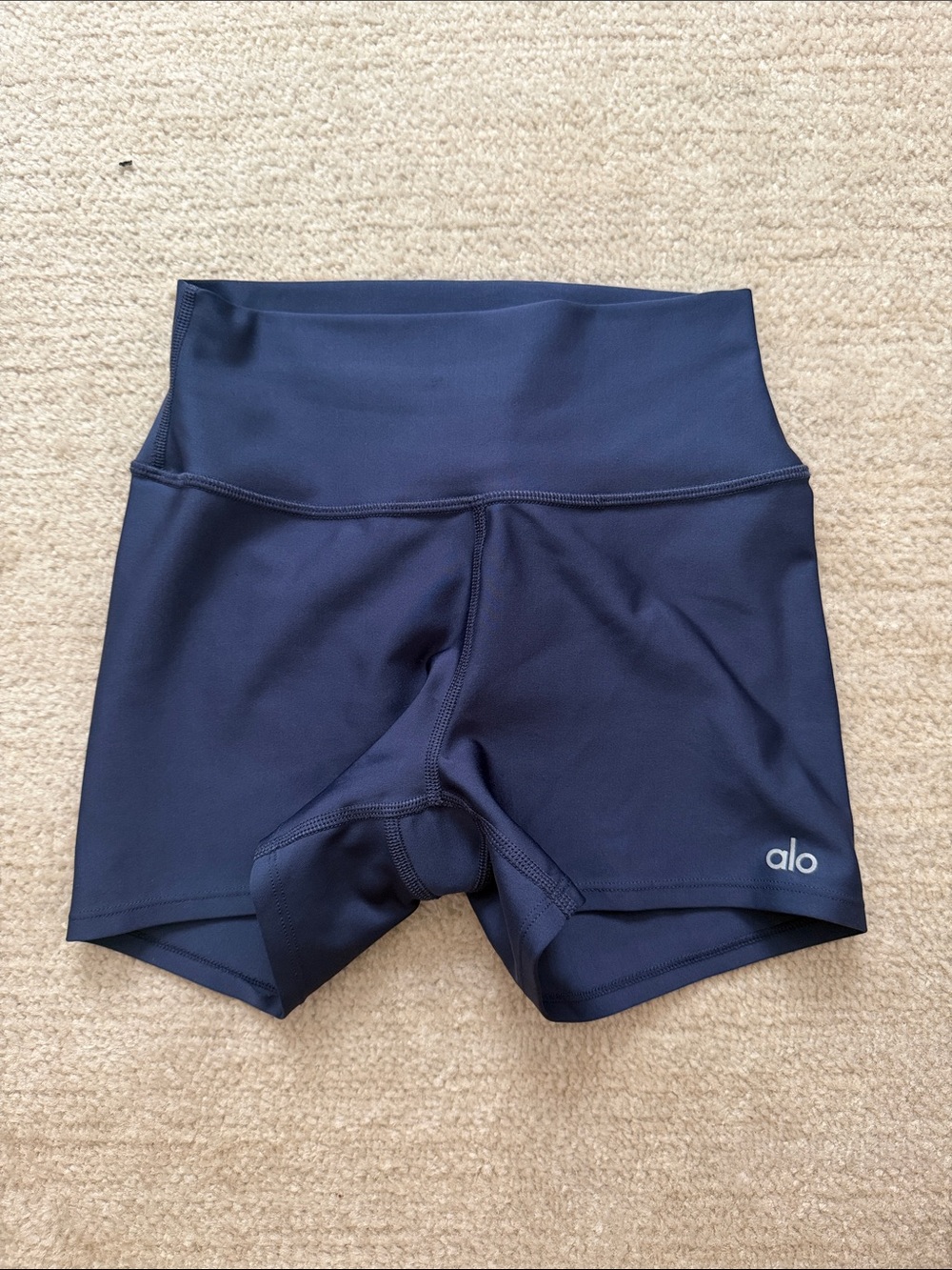 ALO Yoga Navy High-Rise Bike Shorts